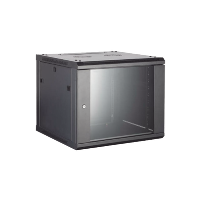 Gabinete para Montaje en Pared - Piso / Puerta de Cristal Templado / Cuerpo Fijo / 4 Unidades de Rack / 19" / Fabricado en Acero Gabinete para Montaje en Pared - Piso / Puerta de Cristal Templado / Cuerpo Fijo / 4 Unidades de Rack / 19" / Fabricado en Acero