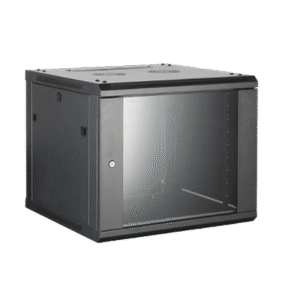 Gabinete para Montaje en Pared - Piso / Puerta de Cristal Templado / Cuerpo Fijo / 9 Unidades de Rack / 19" / Fabricado en Acero