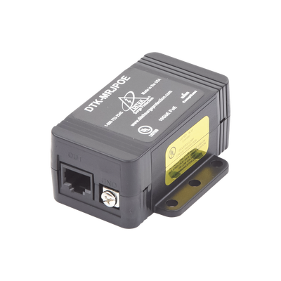 Protector Contra Sobretensiones PoE/HiPoE Hasta 10 GbE, Para Cámaras IP PoE, WAP, Control de Acceso, Iluminación PoE