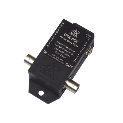 Protector contra Descargas Para Ethernet / Extensor PoE / Alimentación sobre Cable Coaxial / Impedancia de 75 Ohms Protector contra Descargas Para Ethernet / Extensor PoE / Alimentación sobre Cable Coaxial / Impedancia de 75 Ohms