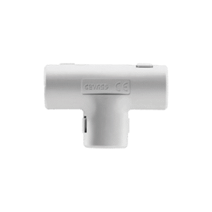 Unión en "T" para tubería rígida, recomendado para cable eléctrico, PVC Auto-extinguible, de 32 mm