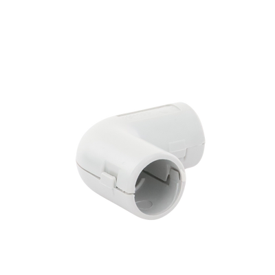Unión en "L" (Codo) para tubería rígida, recomendado para cable eléctrico, PVC Auto-extinguible, de 16 mm