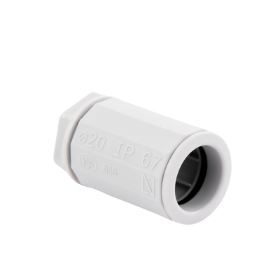 Conector de tubería rígida a caja (Racor), PVC Auto-extinguible, de 20 mm