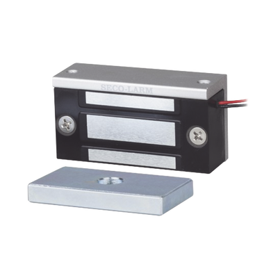 Cerradura Electromagnética Mini / 80-lb Holding Force / 12~24 VDC / Tamaño Miniatura 70x31x19 mm / Protección MOV / Sin Magnetismo Residual / Bajo Consumo de Corriente / Montaje Completo