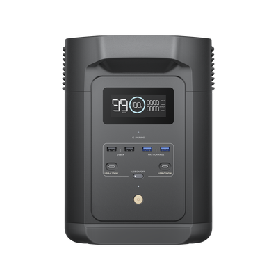 Estación de Energía Portátil de 980Wh Litio LFP / 10 Puertos AC 500 W (Max. 1000W) / 2 USB-C 100W / Cargador de Coche 10A a 12.6V / Conectividad WiFi y Bluetooth (App) / Carga Solar 500W Max.