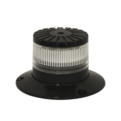 Baliza LED compacta discreta, domo claro, color Ambar