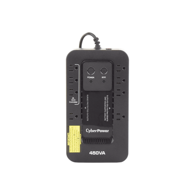 UPS de 450 VA/260 W, Topología Standby con Modo Ahorrador ECO, Entrada 120 Vca NEMA 5-15P, Con 8 Tomas NEMA 5-15R