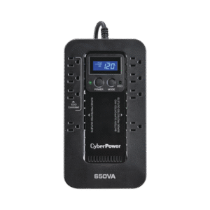 UPS de 650 VA/390 W, Topología Standby con Modo Ahorrador ECO, Entrada 120 Vca NEMA 5-15P, Con 8 Tomas NEMA 5-15R