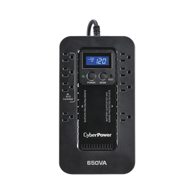 UPS de 650 VA/390 W, Topología Standby con Modo Ahorrador ECO, Entrada 120 Vca NEMA 5-15P, Con 8 Tomas NEMA 5-15R UPS de 650 VA/390 W, Topología Standby con Modo Ahorrador ECO, Entrada 120 Vca NEMA 5-15P, Con 8 Tomas NEMA 5-15R