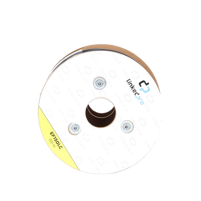 Carrete de Fibra Óptica Monomodo con conectores LC-LC Duplex, Reforzada con Kevlar, de 150 metros, Para instalaciones subterráneas por tubería