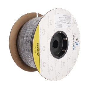 Carrete de Fibra Óptica Monomodo con conectores SC-SC Duplex, Reforzada con Kevlar, de 150 metros, Para instalaciones subterráneas por tubería