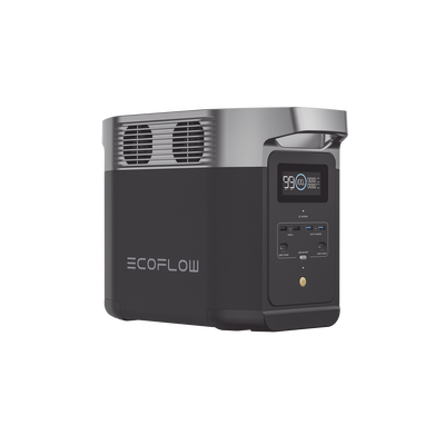 Estación de Energía Portátil Delta 2 1024Wh Litio LFP / 6 AC 1800 W (Max. 2200W) / 2 USB-C 100W / Capacidad para Aumentar Respaldo / Cargador de Coche 10A a 12.6V / Conectividad WiFi y Bluetooth (App) / Carga Solar 500W Max.