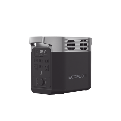 Estación de Energía Portátil Delta 2 1024Wh Litio LFP / 6 AC 1800 W (Max. 2200W) / 2 USB-C 100W / Capacidad para Aumentar Respaldo / Cargador de Coche 10A a 12.6V / Conectividad WiFi y Bluetooth (App) / Carga Solar 500W Max.