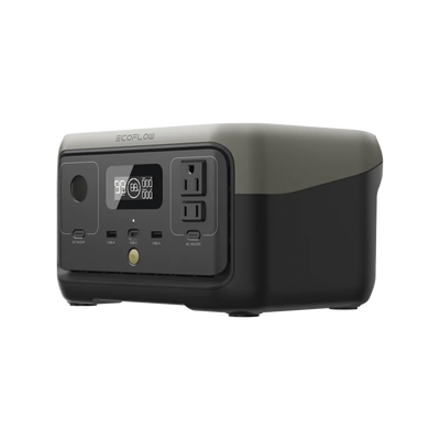 EcoFlow River 2 | Estación de Energía Portátil 256Wh Litio LFP / 2 AC 300 W (Max. 600W) / 1 USB-C 60W / 2 USB -A 12W / Cargador de Coche 8A a 12 o 24V / Conectividad WiFi y Bluetooth (App) / Carga Solar 110W Max. EcoFlow River 2 | Estación de Energía Portátil 256Wh Litio LFP / 2 AC 300 W (Max. 600W) / 1 USB-C 60W / 2 USB -A 12W / Cargador de Coche 8A a 12 o 24V / Conectividad WiFi y Bluetooth (App) / Carga Solar 110W Max.