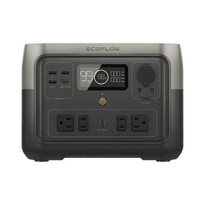 EcoFlow River 2 Max | Estación de Energía Portátil 512Wh Litio LFP / 4 AC 500 W (Max. 1000W) / 1 USB-C 100W / 3 USB -A 12W / Cargador de Coche 8A a 12 o 24V / Conectividad WiFi y Bluetooth (App) / Carga Solar 220W Max. EcoFlow River 2 Max | Estación de Energía Portátil 512Wh Litio LFP / 4 AC 500 W (Max. 1000W) / 1 USB-C 100W / 3 USB -A 12W / Cargador de Coche 8A a 12 o 24V / Conectividad WiFi y Bluetooth (App) / Carga Solar 220W Max.