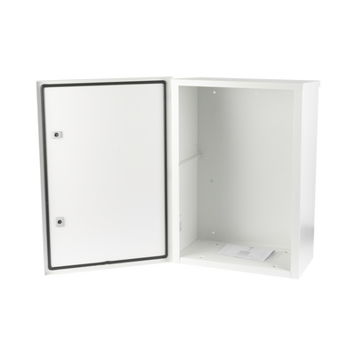 Gabinete para instalación de 2 Baterías PL110D12, Fabricado en Lámina Galvanizada, Accesorios para piso o poste (No incluidos)