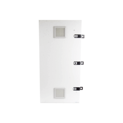 Gabinete para instalación de 3 Baterías PL110D12, Fabricado en Lámina Galvanizada, Accesorios para piso o poste (No incluidos)