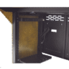 Estación Mobiliaria Profesional de Monitoreo y Control / Videovigilancia / Acceso / Alarmas / Etc... / Metal Negro y Madera Tono Claro