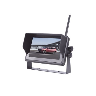 Sistema Profesional Inalámbrico de Cámara de Reversa Infrarroja y Monitor Touch de 7" para Vehículos de Trabajo y Montacargas Sistema Profesional Inalámbrico de Cámara de Reversa Infrarroja y Monitor Touch de 7" para Vehículos de Trabajo y Montacargas