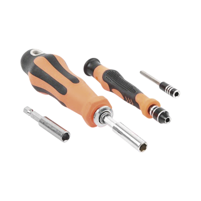 Juego de Puntas y Accesorios con 65 piezas. Doble Maneral.