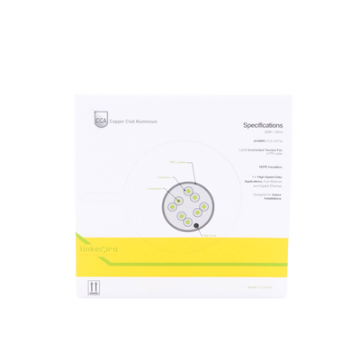 Bobina de cable de 100 m (328 ft) Cat5e, Aleación de Cobre y Aluminio (CCA), color Gris, Uso Interior.