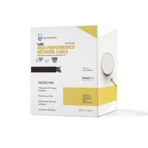 Bobina de cable de 100 m (328 ft) Cat5e, Aleación de Cobre y Aluminio (CCA), color Gris, Uso Interior. Bobina de cable de 100 m (328 ft) Cat5e, Aleación de Cobre y Aluminio (CCA), color Gris, Uso Interior.