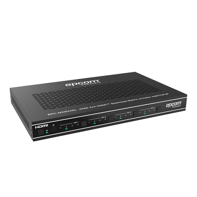 Matriz HDMI 4×4 | Video Wall | Seamless Switch | 10 Modos de Visualización | 4K@60Hz 4:4:4 | HDMI 2.0b y HDCP 2.2 | Control vía Web, IR, RS-232 y TCP/IP Matriz HDMI 4×4 | Video Wall | Seamless Switch | 10 Modos de Visualización | 4K@60Hz 4:4:4 | HDMI 2.0b y HDCP 2.2 | Control vía Web, IR, RS-232 y TCP/IP