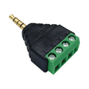 Conector de audio de 3.5mm macho a terminal de tornillo de 4 pines Conector de audio de 3.5mm macho a terminal de tornillo de 4 pines