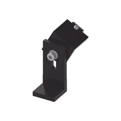 Soporte L para fijación de riel 5 Y 8 en techo de concreto anodizado negro