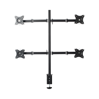 Montaje de Escritorio articulado para 4 monitores de 13 a 27" / Soporta hasta 15 kg / Vesa 75 x 75 / 100 x 100 / Acero