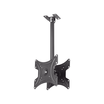 Montaje de Techo Universal Doble para Monitores de 17 a 42" | Soporta hasta 22 KG x monitor/ VESA 75X75, 100X100, 200X200 / Acero / Montaje Telescopico de 50 cm hasta 80cm