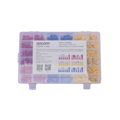 Juego de 580 pzas. Terminales Variadas con Forro y Caja de Almacenamiento.