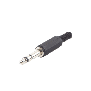 Conector macho de 6,3 mm con funda de plastico (estereo) Conector macho de 6,3 mm con funda de plastico (estereo)