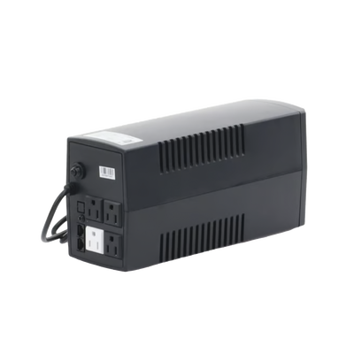 UPS de 600VA/360W / Topología Línea Interactiva / Entrada y Salida 120 Vca / Clavija NEMA 5-15P / 4 Tomas NEMA 5-15R/ Sin Protector RJ11 ni RJ45 UPS de 600VA/360W / Topología Línea Interactiva / Entrada y Salida 120 Vca / Clavija NEMA 5-15P / 4 Tomas NEMA 5-15R/ Sin Protector RJ11 ni RJ45