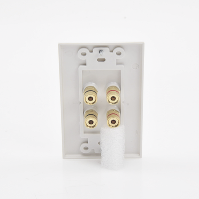Placa de Pared | Postes de Unión Tipo Banana | Conexión para 2 Altavoces | Fácil Instalación | Conectores Chapados en Oro Placa de Pared | Postes de Unión Tipo Banana | Conexión para 2 Altavoces | Fácil Instalación | Conectores Chapados en Oro