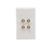 Placa de Pared | Postes de Unión Tipo Banana | Conexión para 2 Altavoces | Fácil Instalación | Conectores Chapados en Oro Placa de Pared | Postes de Unión Tipo Banana | Conexión para 2 Altavoces | Fácil Instalación | Conectores Chapados en Oro