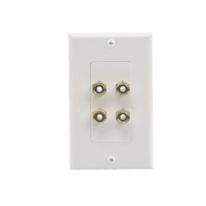 Placa de Pared | Postes de Unión Tipo Banana | Conexión para 2 Altavoces | Fácil Instalación | Conectores Chapados en Oro Placa de Pared | Postes de Unión Tipo Banana | Conexión para 2 Altavoces | Fácil Instalación | Conectores Chapados en Oro