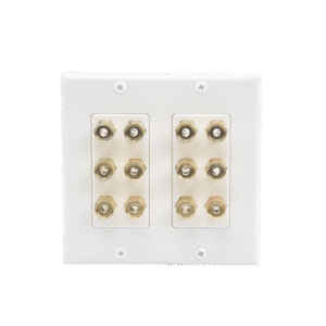 Placa de Pared | Postes de Unión Tipo Banana | Conexión para 6 Altavoces | Fácil Instalación | Conectores Chapados en Oro Placa de Pared | Postes de Unión Tipo Banana | Conexión para 6 Altavoces | Fácil Instalación | Conectores Chapados en Oro