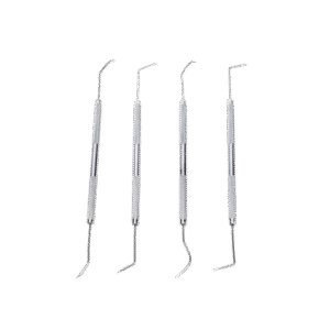 Juego de 4 herramientas con ganchos de apoyo para soldar.