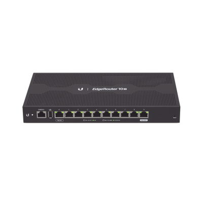 EdgeRouter 10X, con 10 puertos 10/100/1000 Mbps, con PoE Pasivo 24 V Passthrough
