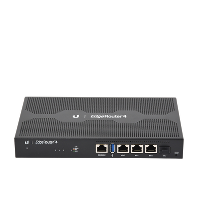 EdgeRouter 4, con 3 puertos 10/100/1000 Mbps + 1 puerto SFP, con funciones avanzadas de ruteo