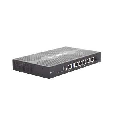 EdgeRouter 6 PoE pasivo 24 V, con 5 puertos 10/100/1000 Mbps + 1 puerto SFP, con funciones avanzadas de ruteo