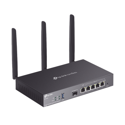 Router Omada VPN / SDN Multi-WAN Gigabit / 1 Puerto WAN SFP Gigabit / 1 Puerto WAN RJ45 Gigabit / 2 Puertos LAN RJ45 Gigabit / 2 Puertos Configurables LAN/WAN / 150,000 Sesiones Concurrentes / Administración Centralizada Omada o Stand-Alone