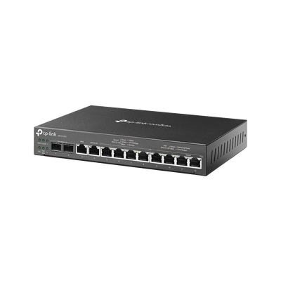 Router Omada VPN / SDN Multi-WAN 1G / Switch con PoE y Controlador / 2 puerto WAN/LAN SFP 1G / 1 Puerto RJ45 WAN / 1 Puerto WAN/LAN RJ45 / 8 Puertos PoE+ LAN RJ45 / 24,980 Sesiones Concurrentes / Administración por Controlador Omada o Stand-Alone