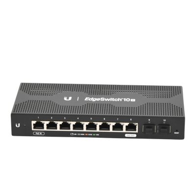 EdgeSwitch 10X Administrable de 8 Puertos Gigabit, PoE Passthrough + 2 Puertos SFP