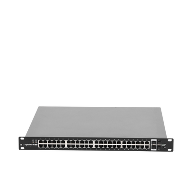 Switch EdgeMAX Administrable de 48 Puertos Gigabit con PoE+/PoE Pasivo 24V + 2 Puertos SFP + 2 Puertos SFP+, 750 W