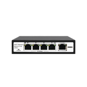 Switch PoE / 100 Metros PoE / 4 puertos 802.3af /at ( 60 W ) 10/100 Mbps + 1 puerto uplink Switch PoE / 100 Metros PoE / 4 puertos 802.3af /at ( 60 W ) 10/100 Mbps + 1 puerto uplink
