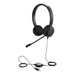 Jabra Evolve 20 DUO con conexión USB, micrófono con cancelación de ruido de ultima generación, configuración Plug and Play (4999-829-209)