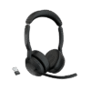 Jabra Evolve2 55, Auricular stereo versión MS, dongle USB-A con cancelación de ruido (25599-999-999)