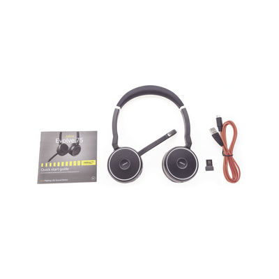 Jabra Evolve 75 SE Stereo, conexión Bluetooth, indicador de ocupado, USB-A con certificado Microsoft Teams (7599-842-109)